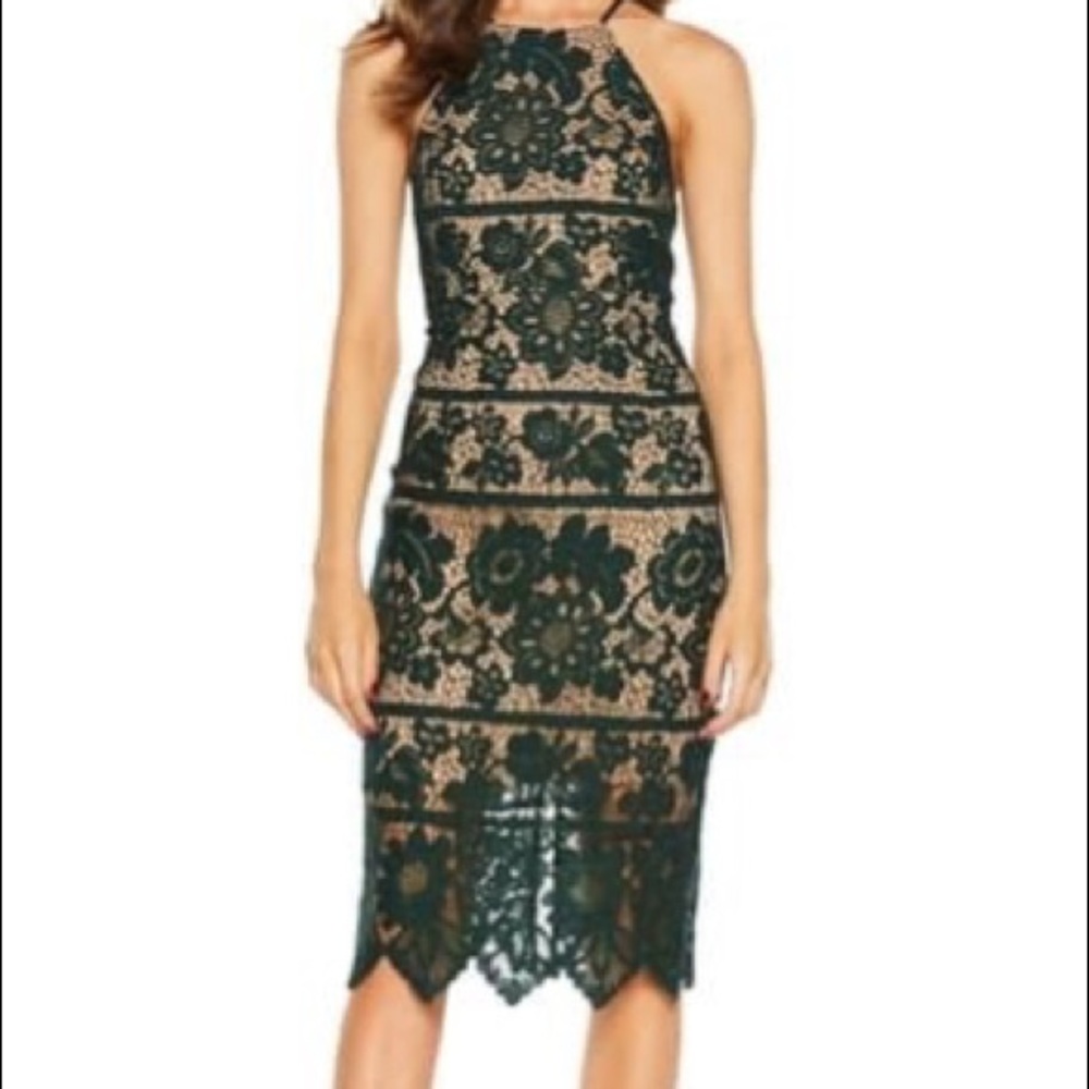 Mila Halter Lace Dress